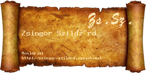 Zsingor Szilárd névjegykártya